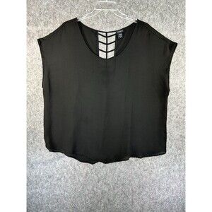 Torrid Blouse Size 3 Black Sleeveless Sheer Tunic Top